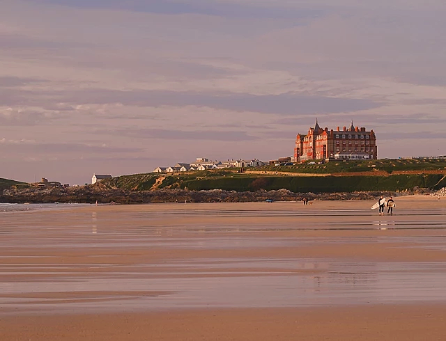 Sunset at Fistral Beach in Newquay