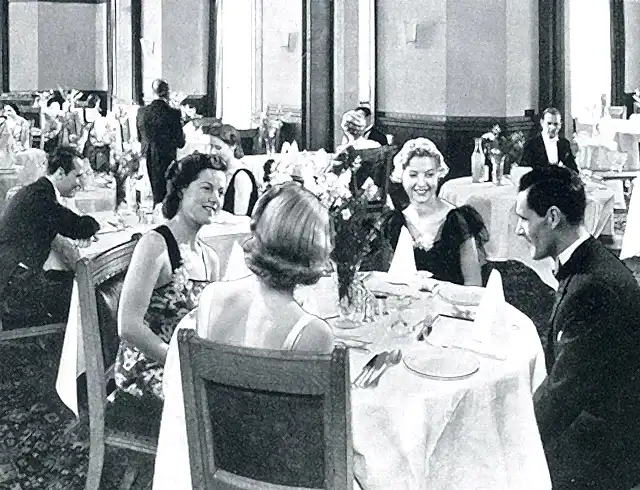 A banquet in black and white