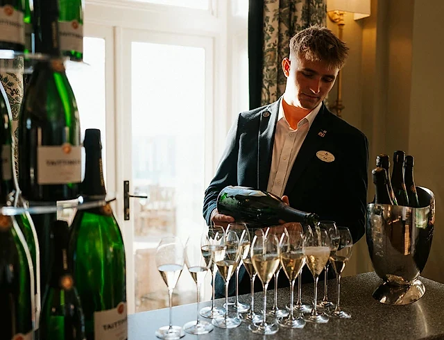 Wine Pouring at The Headland Hotel in Cornwall
