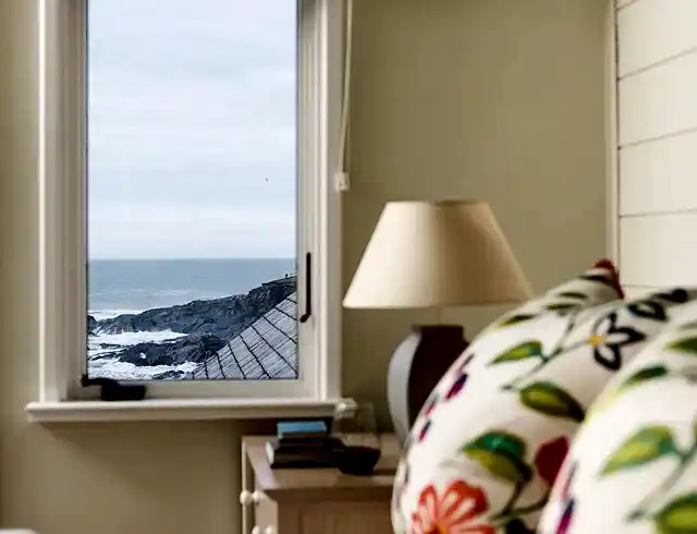 a view out of the window in a cottage