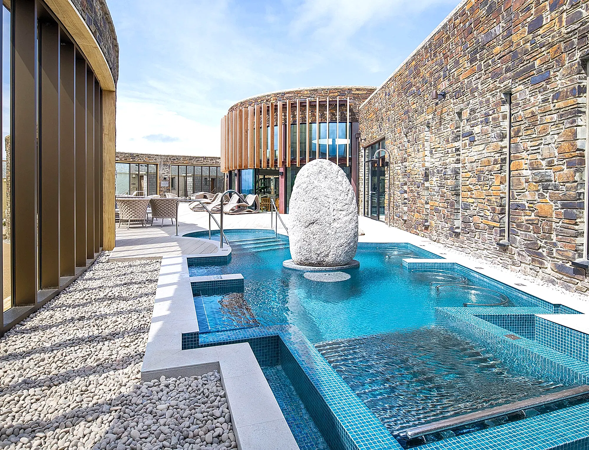 Outdoor Hydrotherapy Pool at The Headland, Cornwall