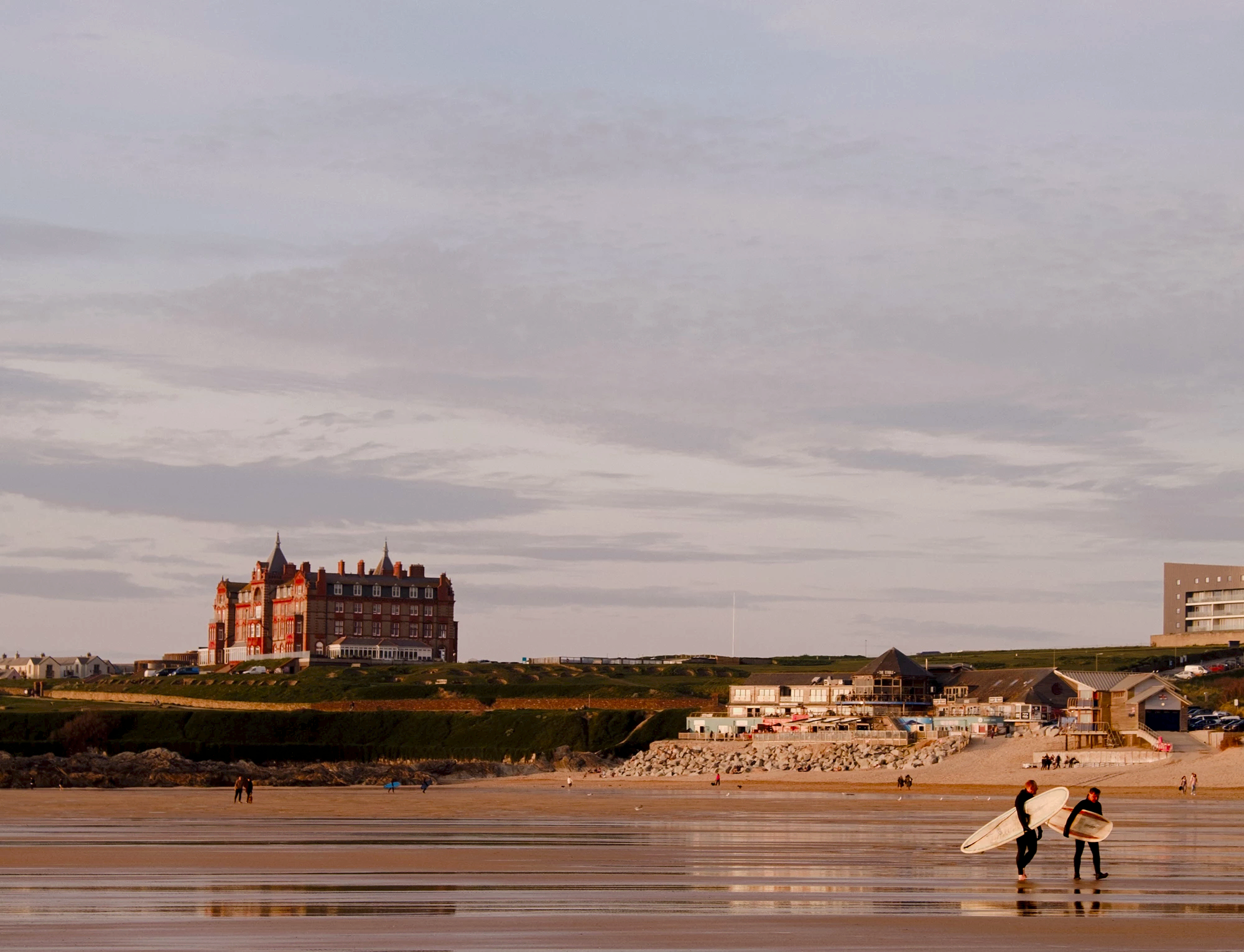 sunset over the headland hotel