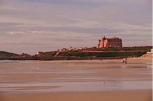 Fistral Beach with Headland Hotel in background