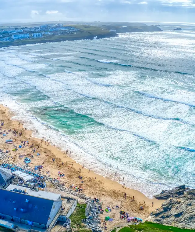 An aerial view of the bay
