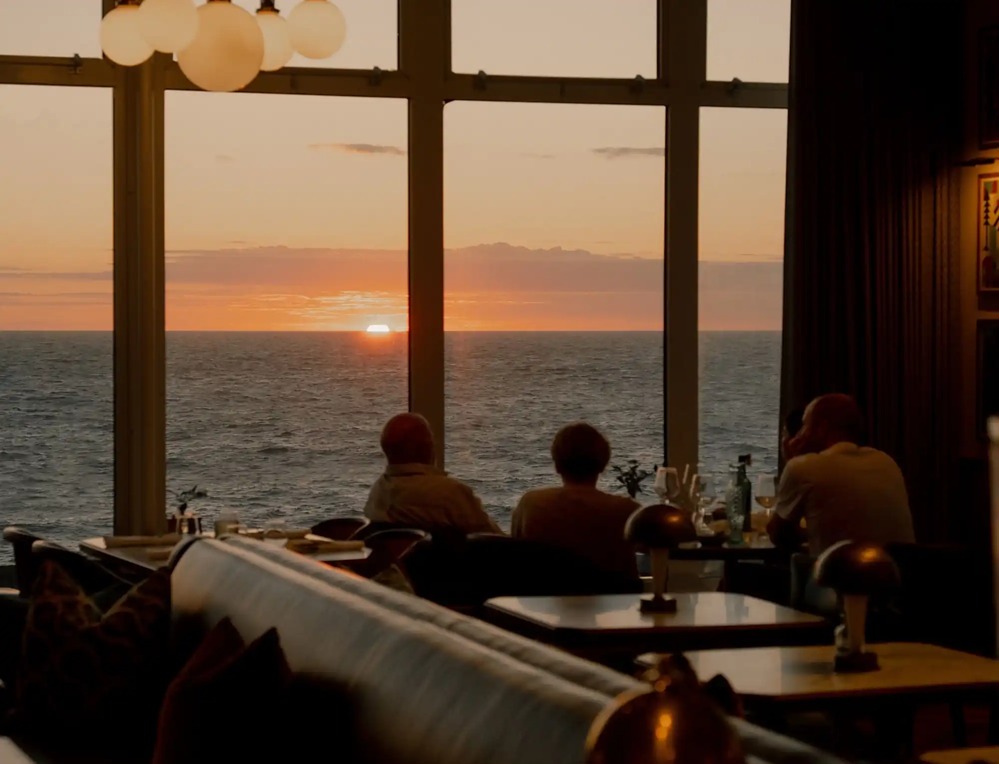 Sunset from The Headland Hotel in Cornwall
