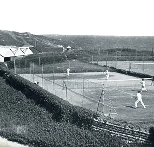 an aerial view of a football field