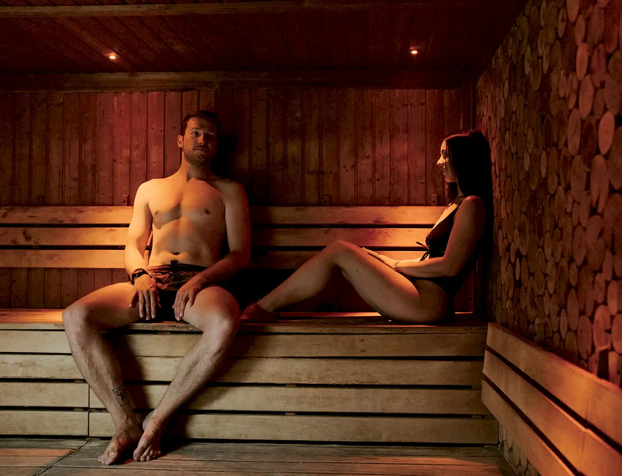 couple in sauna