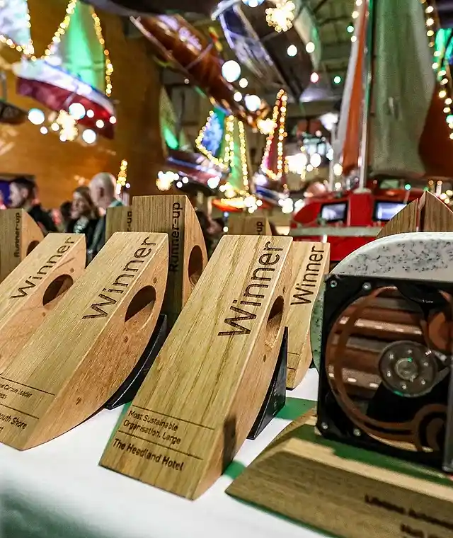 A collection of sustainability awards for the headland