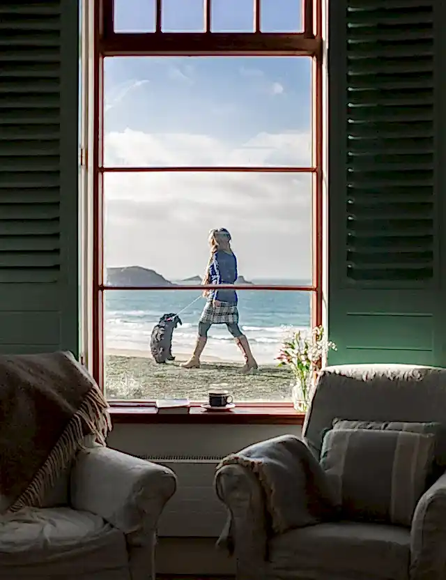 Dog walker view from cottages